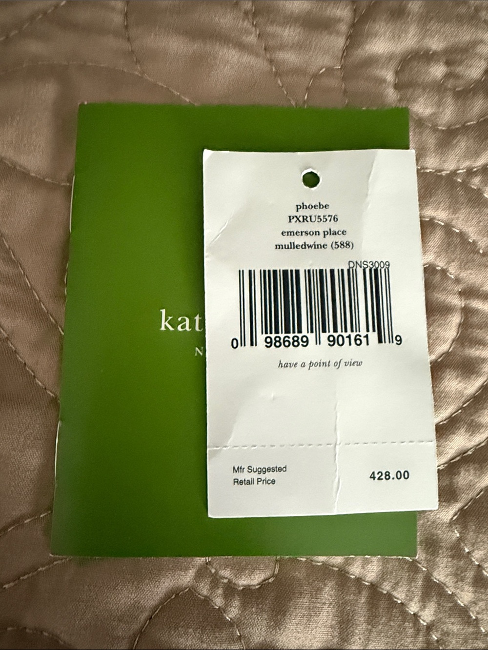 kate spade Emerson Place Phoebe Quilted Tote — Mulled Wine  NWT - Picture 4 of 12